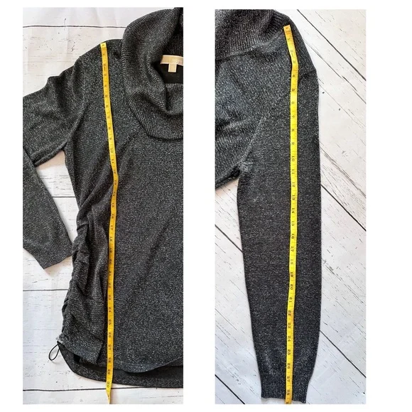 MICHAEL Michael Kors Metalic Black & Silver Cowl Neck Women’s Sweater Size XL - Picture 8 of 12